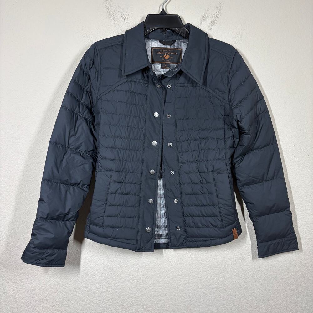 Obermeyer Womens Small Willa Down Shirt Puffer Jacket Black Quilted Bodywarmer